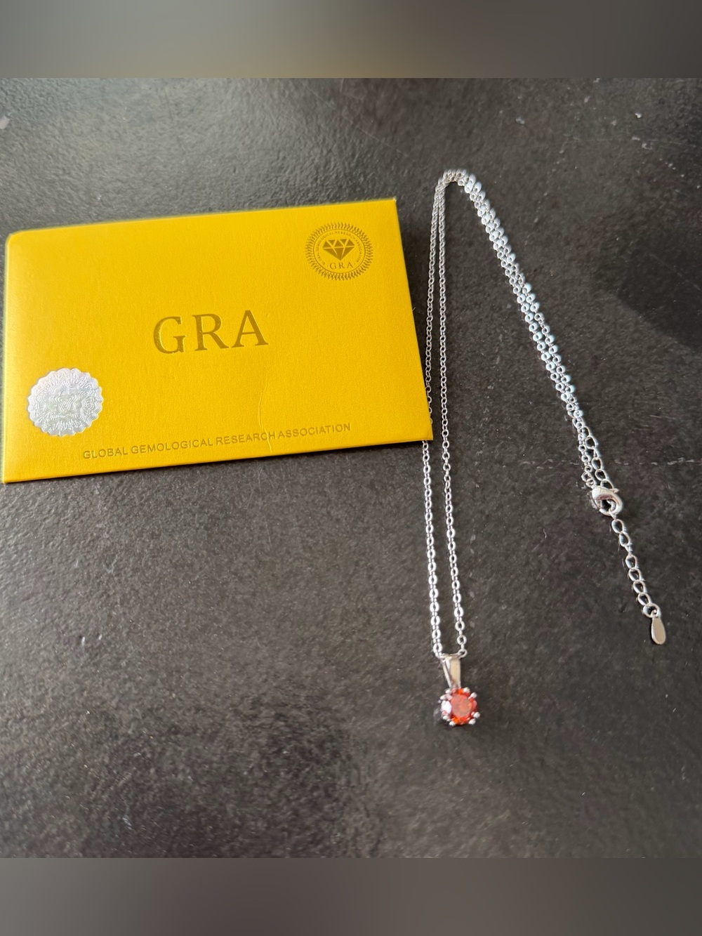 1Ct‎ Watermelon Red Moissanite Pendant Necklace GRA Certified Round Cut